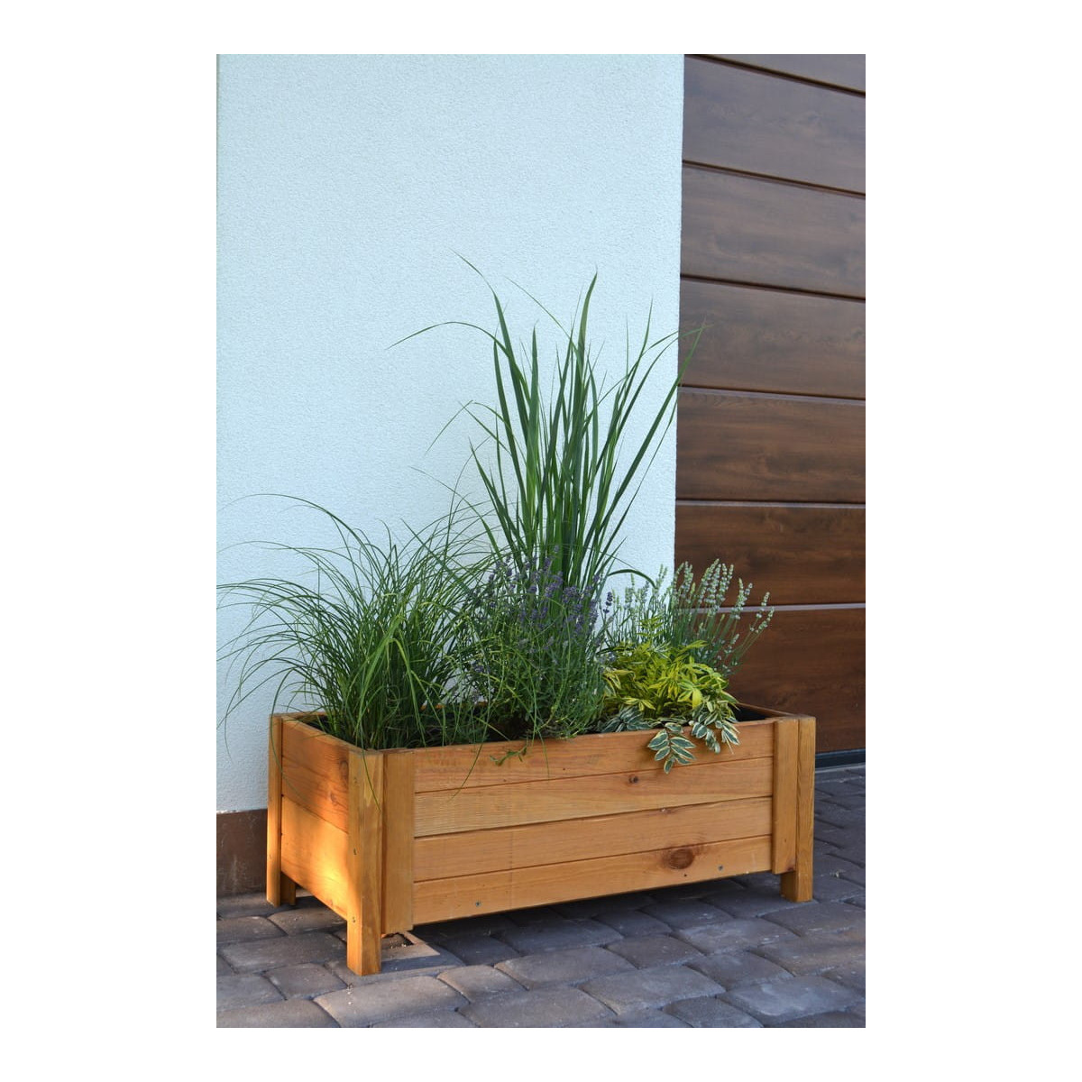 Ghiveci de calitate din lemn, de culoare bej deschis