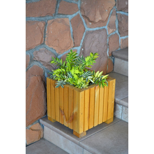 Drevený kvetináč 25 cm v svetlo hnedej farbe