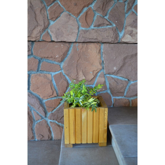 Drevený kvetináč 25 cm v svetlo hnedej farbe