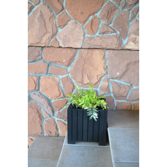 Seturi de ghivece negre pentru terasă, 25 cm