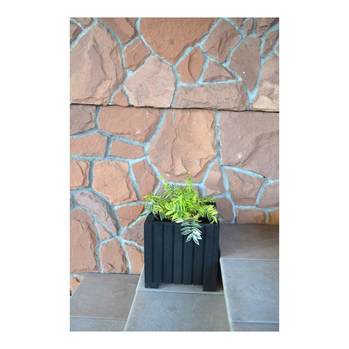 Seturi de ghivece negre pentru terasă, 25 cm