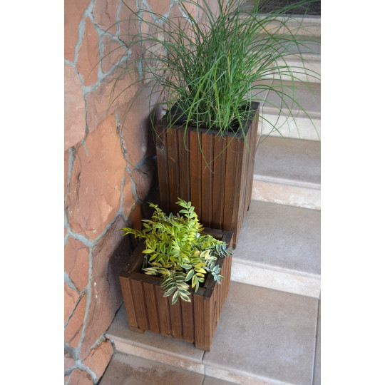 Ghivece moderne pentru terasă, culoare maro, 25 cm