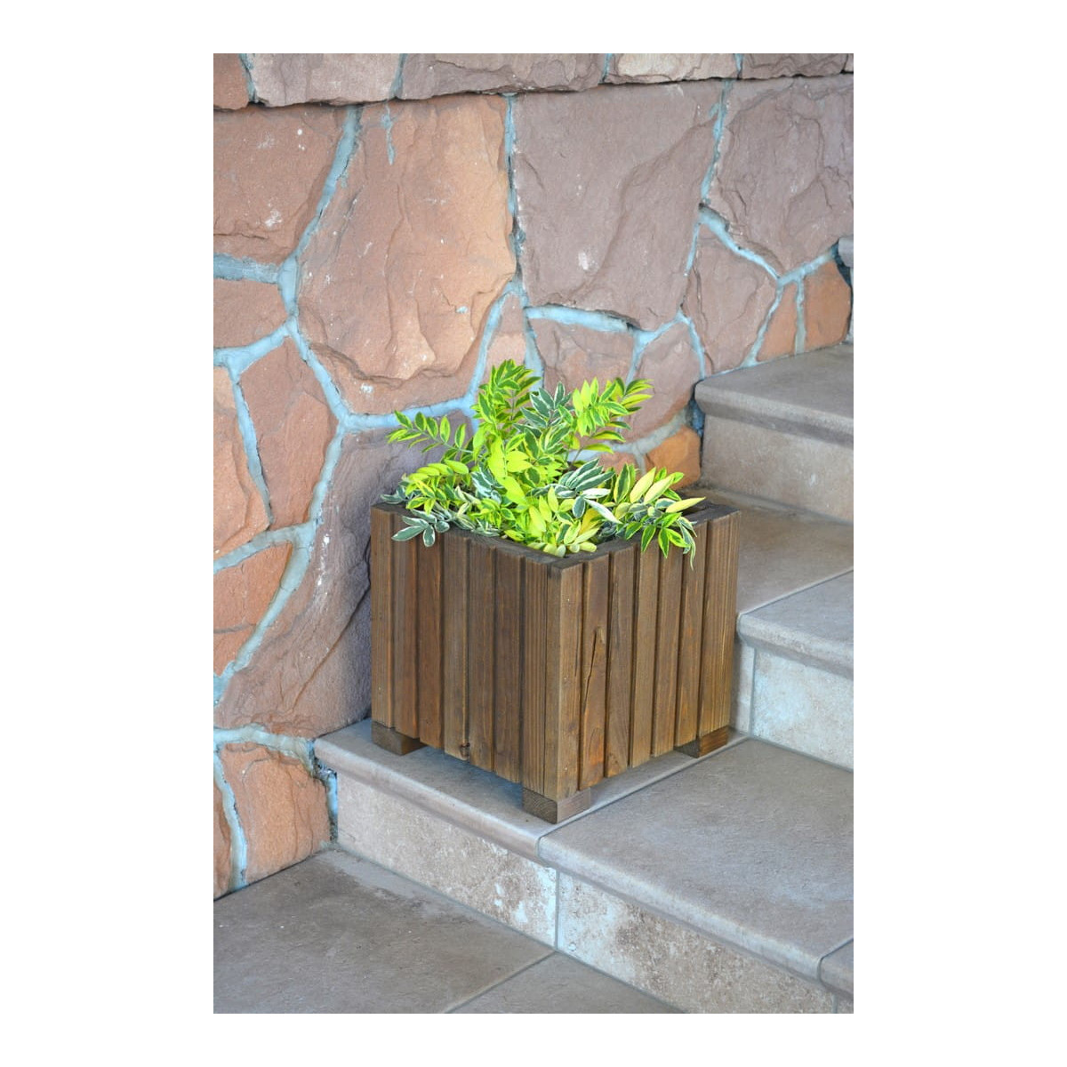 Ghivece moderne pentru terasă, culoare maro, 25 cm