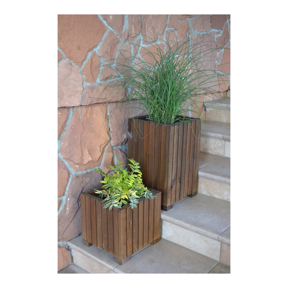 Ghivece moderne pentru terasă, culoare maro, 25 cm