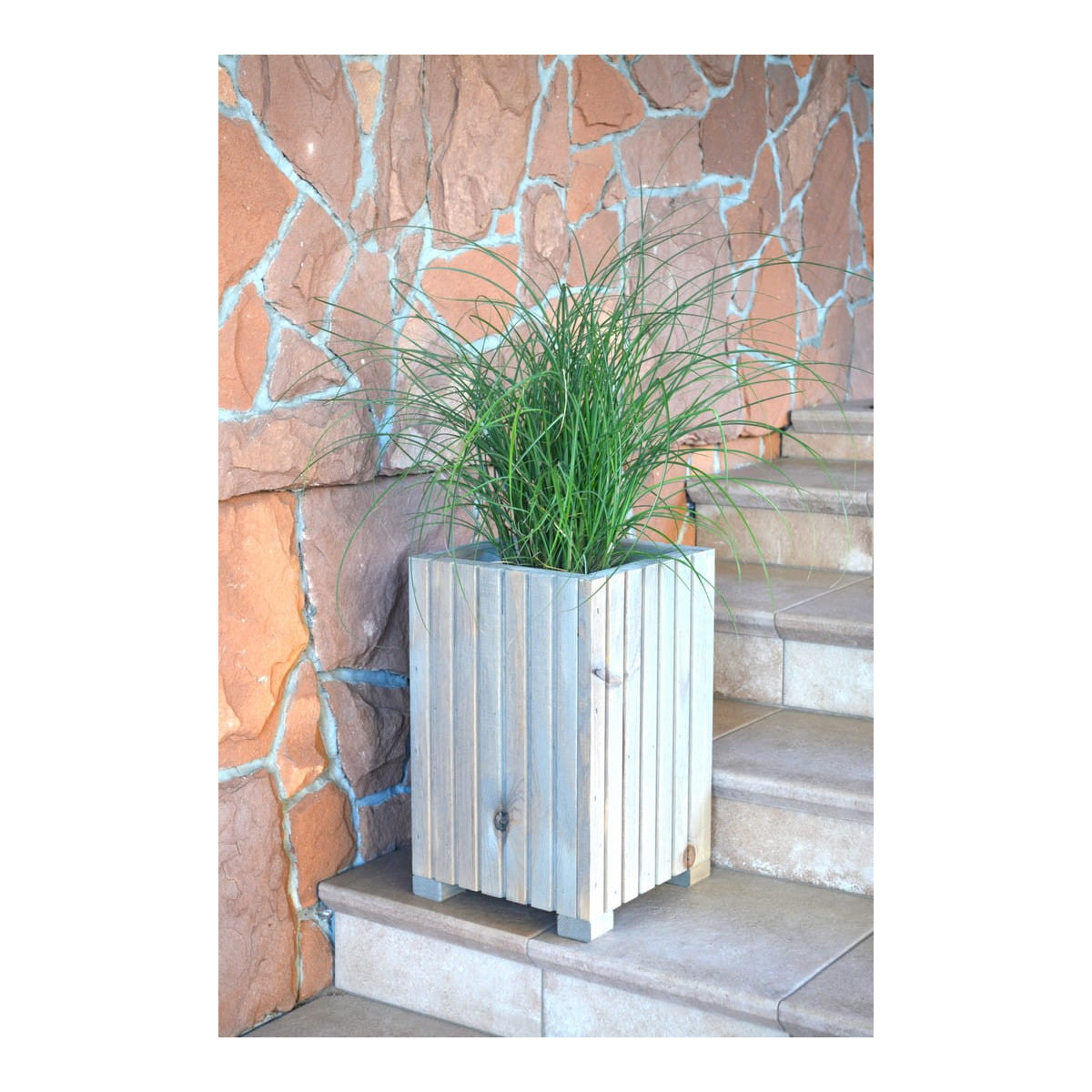 Găleți din lemn de calitate, de culoare albă, 25 cm