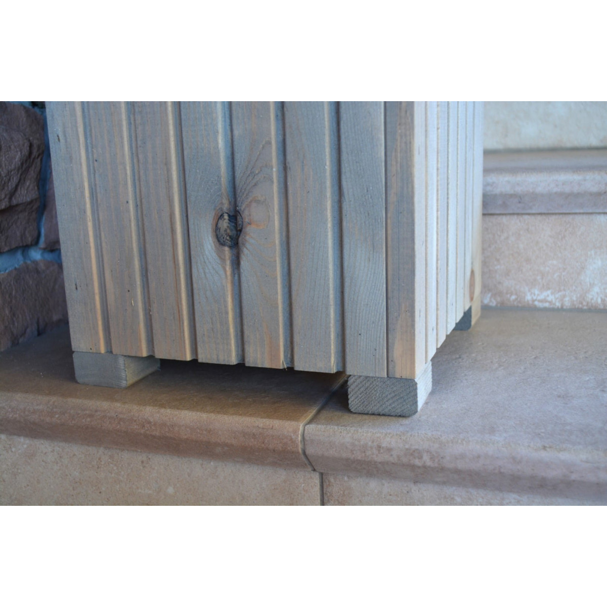 Găleți din lemn de calitate, de culoare albă, 25 cm