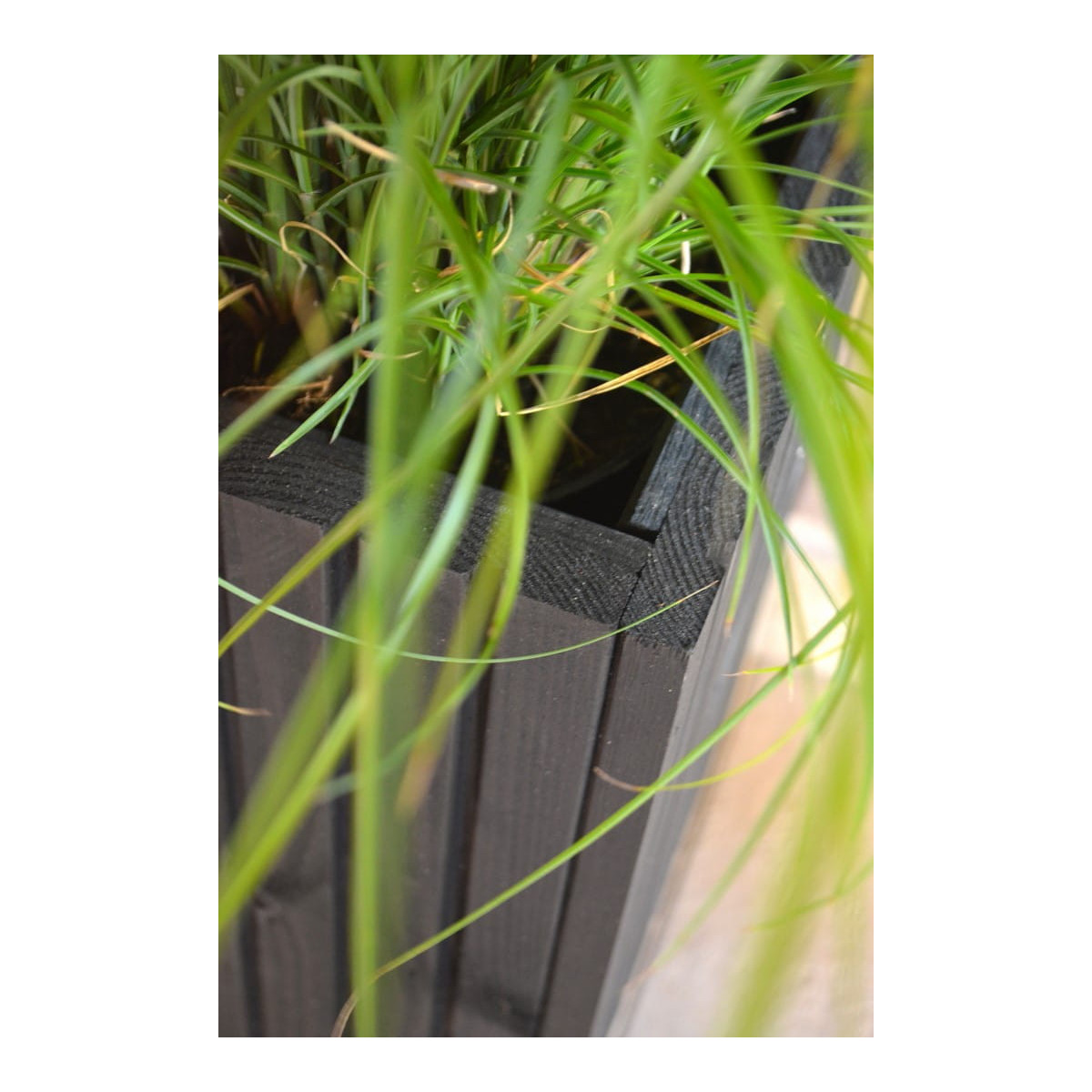 Ghiveci din lemn de culoare neagră