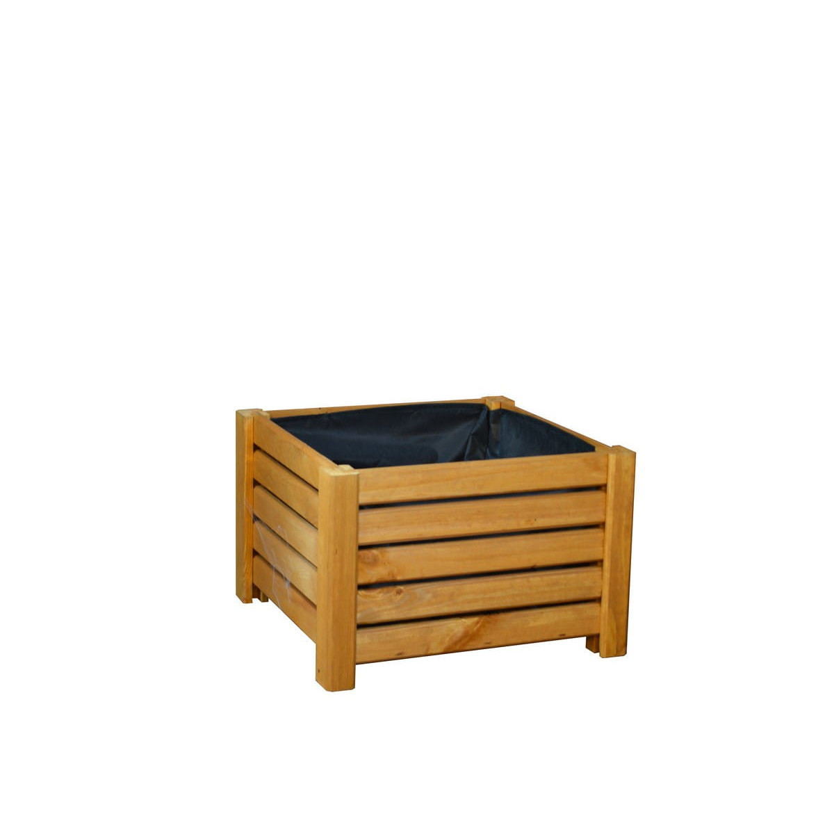 Uniquely wooden flower pot in light brown color