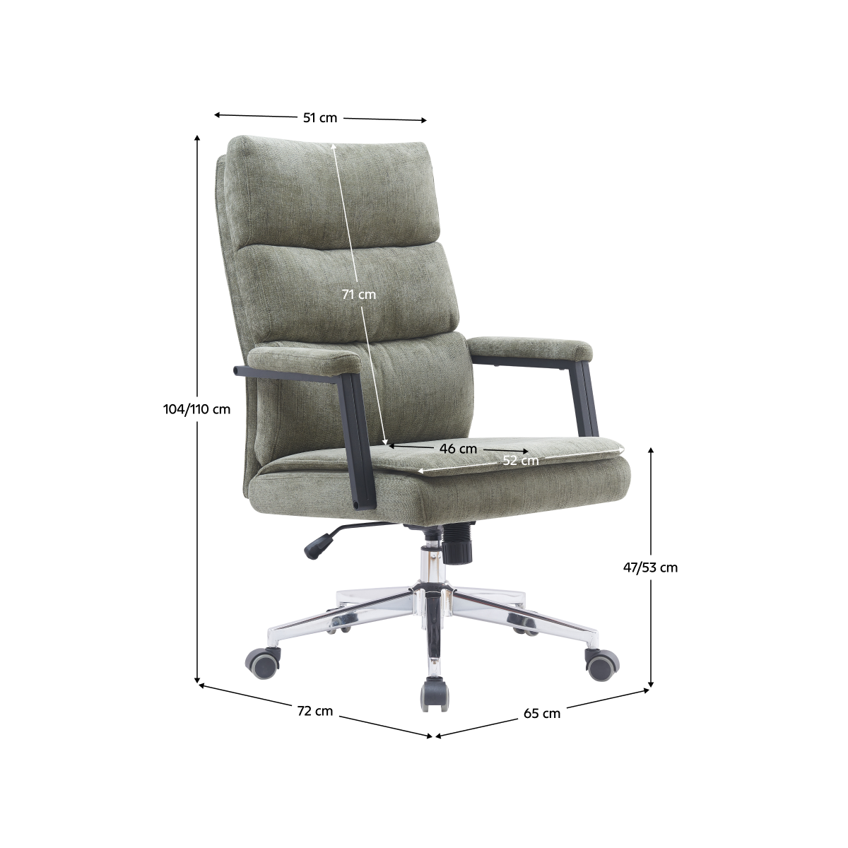 Scaunul de birou ZAVIER de culoare verde