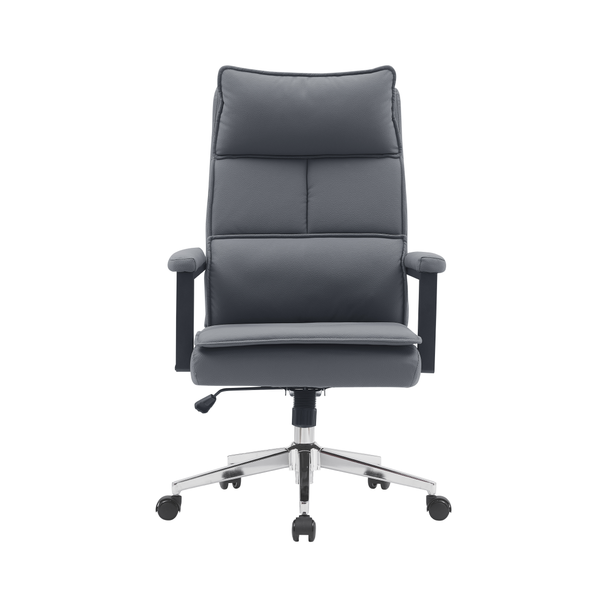 Scaun de birou de lux din piele ecologică de culoare gri, KAHIL