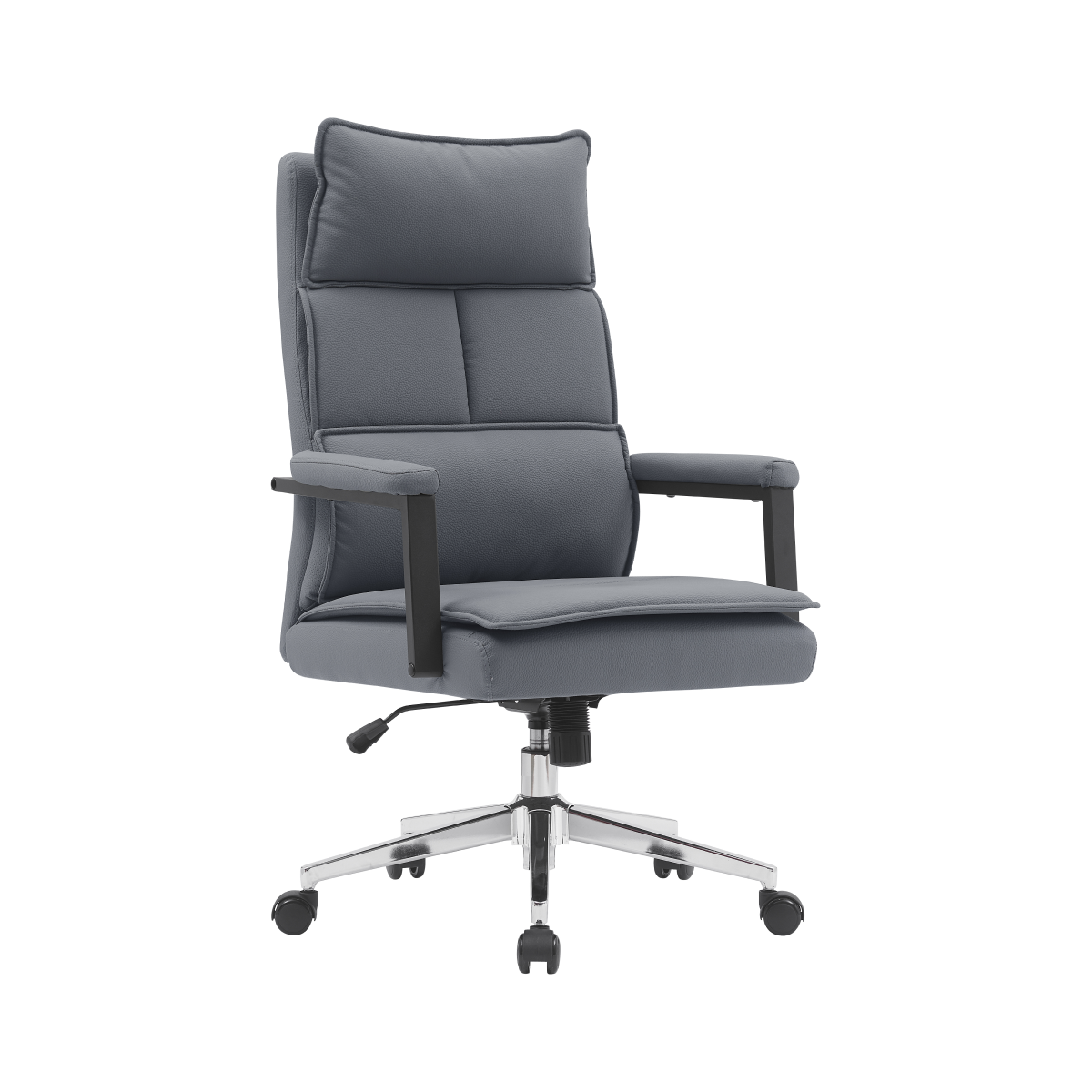 Scaun de birou de lux din piele ecologică de culoare gri, KAHIL