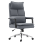 Scaun de birou de lux din piele ecologică de culoare gri, KAHIL