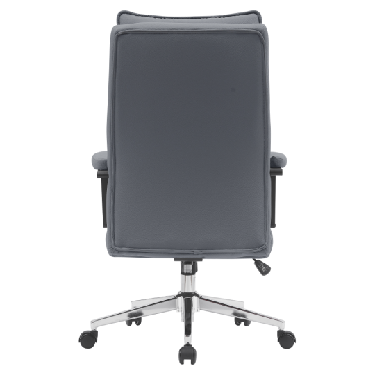 Scaun de birou de lux din piele ecologică de culoare gri, KAHIL