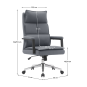 Scaun de birou de lux din piele ecologică de culoare gri, KAHIL