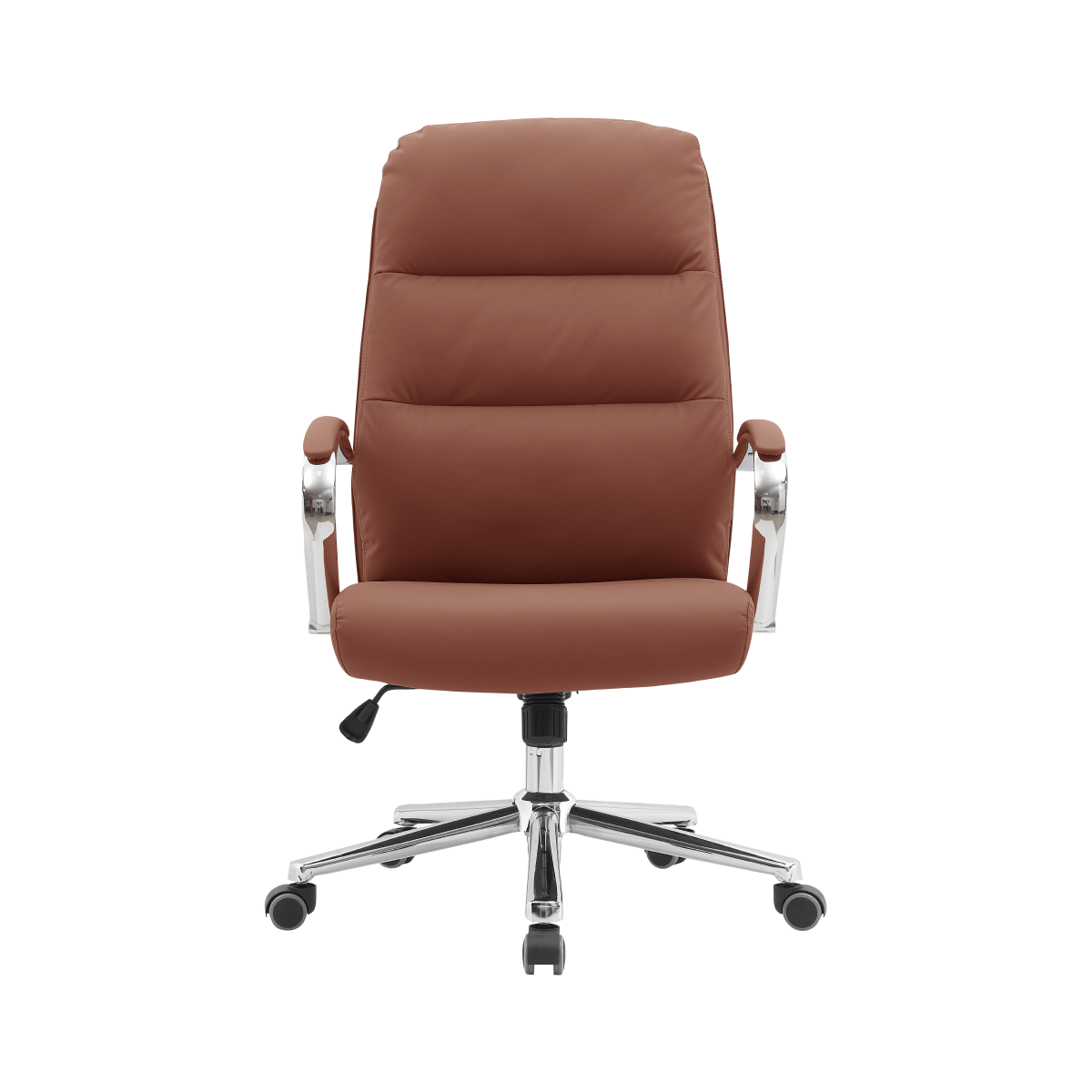 Scaun de birou brun cu accesorii cromate, ADMON