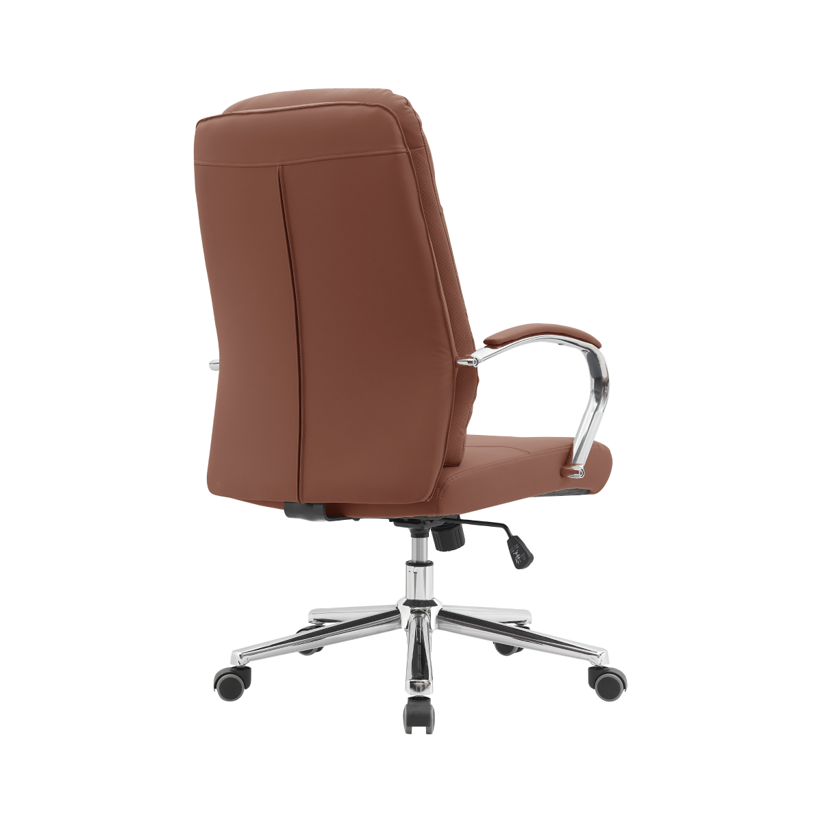 Scaun de birou brun cu accesorii cromate, ADMON