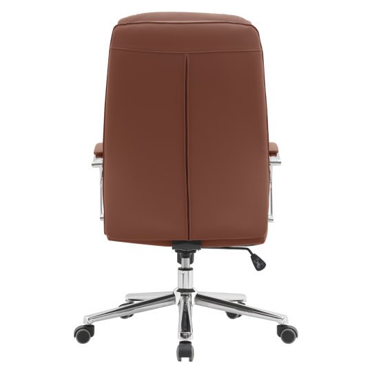 Scaun de birou brun cu accesorii cromate, ADMON