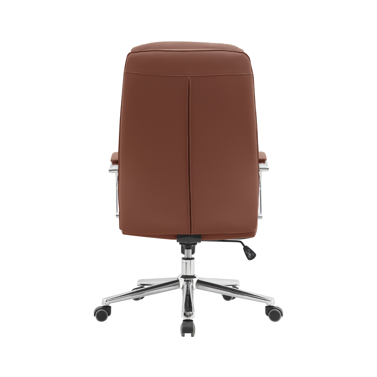 Scaun de birou brun cu accesorii cromate, ADMON