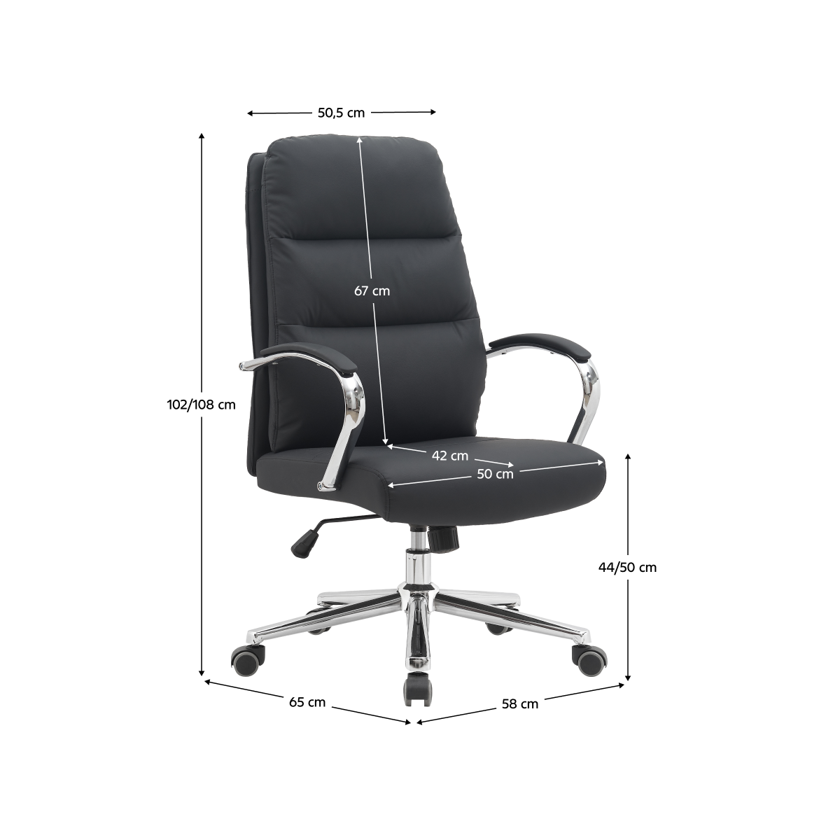 Scaun de birou modern, de culoare neagră, ADMON