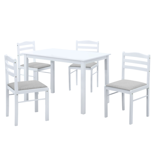 Set de mese 1+4 de culoare albă, SOMIN