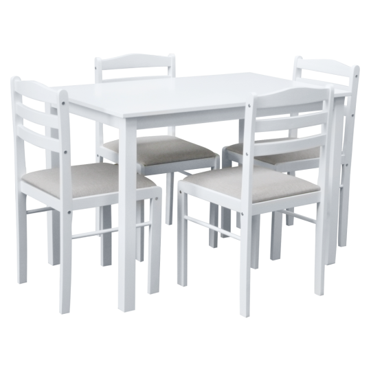 Set de mese 1+4 de culoare albă, SOMIN