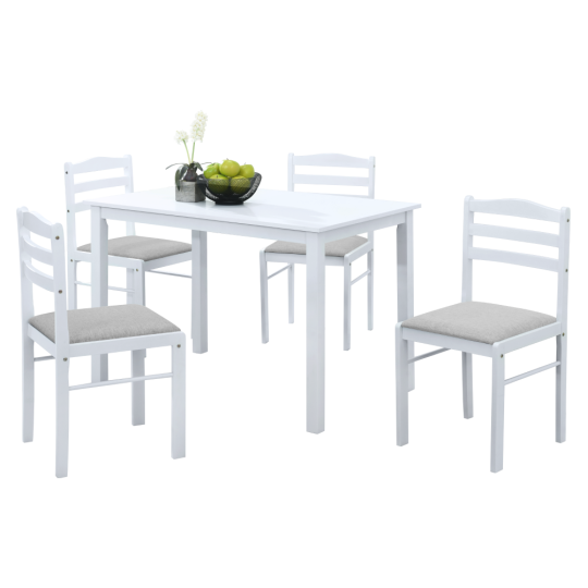 Set de mese 1+4 de culoare albă, SOMIN