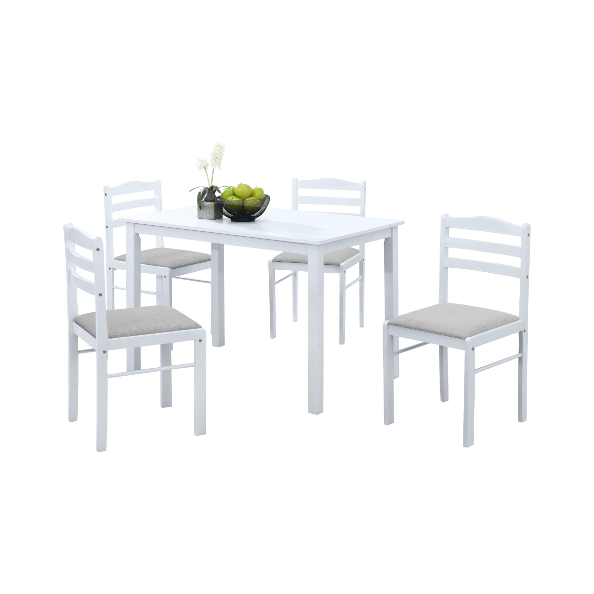 Set de mese 1+4 de culoare albă, SOMIN