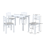 Set de mese 1+4 de culoare albă, SOMIN