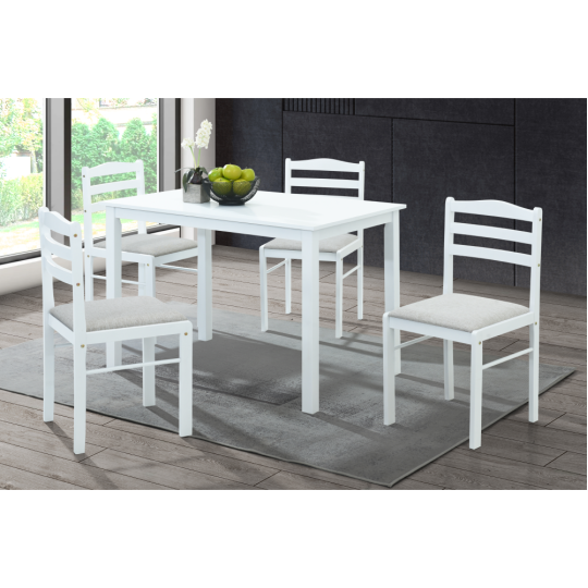 Set de mese 1+4 de culoare albă, SOMIN