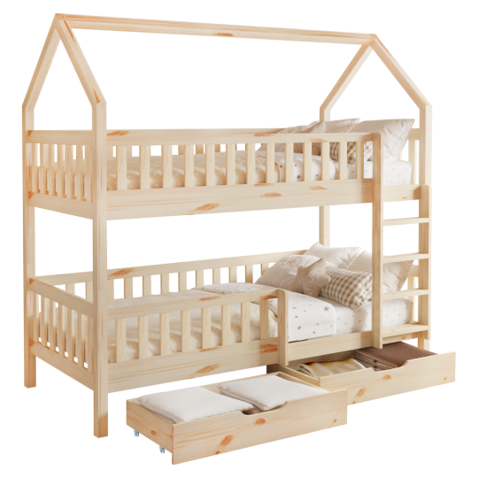Pat cu două etaje pentru copii în formă de căsuță, VENITA TYP2