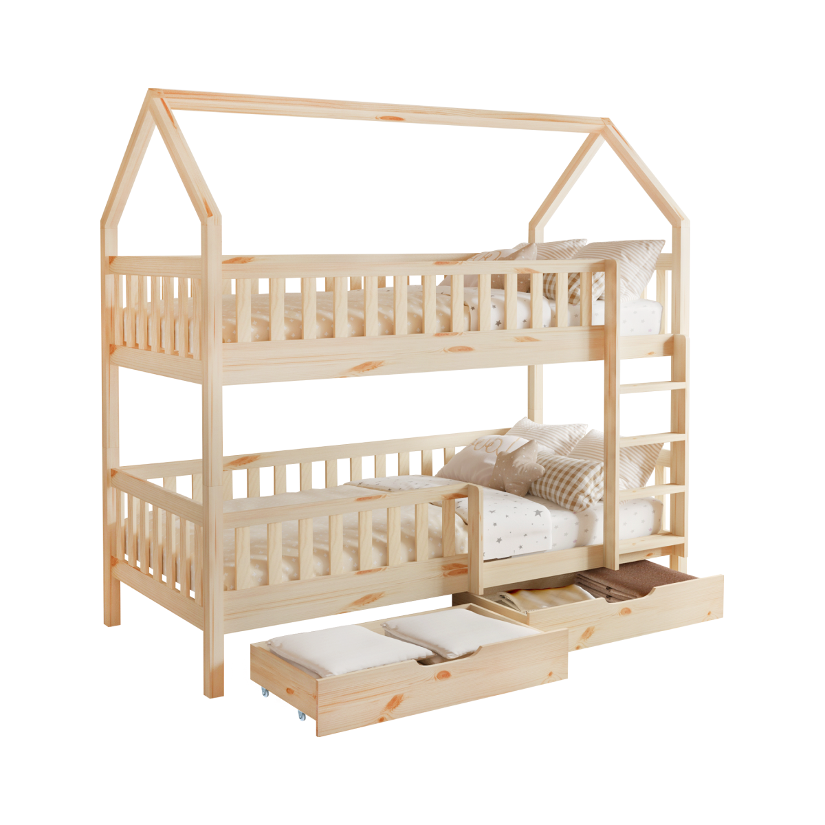 Pat cu două etaje pentru copii în formă de căsuță, VENITA TYP2