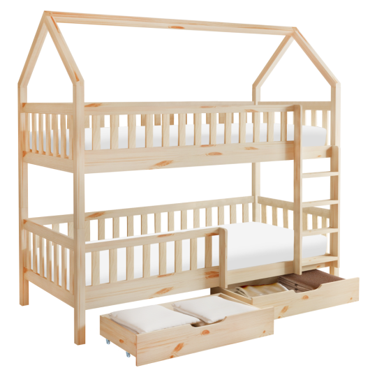 Pat cu două etaje pentru copii în formă de căsuță, VENITA TYP2
