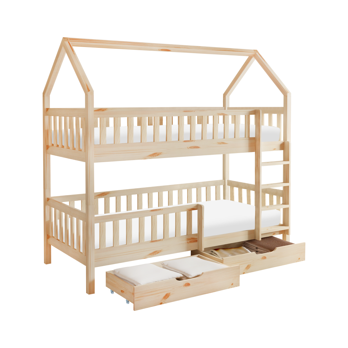 Pat cu două etaje pentru copii în formă de căsuță, VENITA TYP2