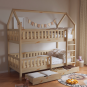 Pat cu două etaje pentru copii în formă de căsuță, VENITA TYP2