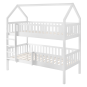 Pat cu etajă pentru copii de culoare albă, în formă de căsuță, VENITA TIP 2