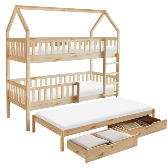 Pat cu etajă pentru copii cu pat suplimentar, VENITA TIP 1