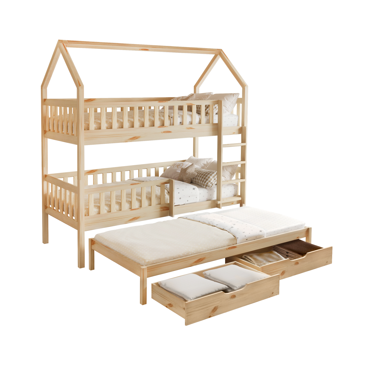 Pat cu etajă pentru copii cu pat suplimentar, VENITA TIP 1