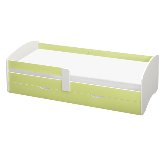 Pat de copil cu sommier 80x160 de culoare verde, COCOLINO