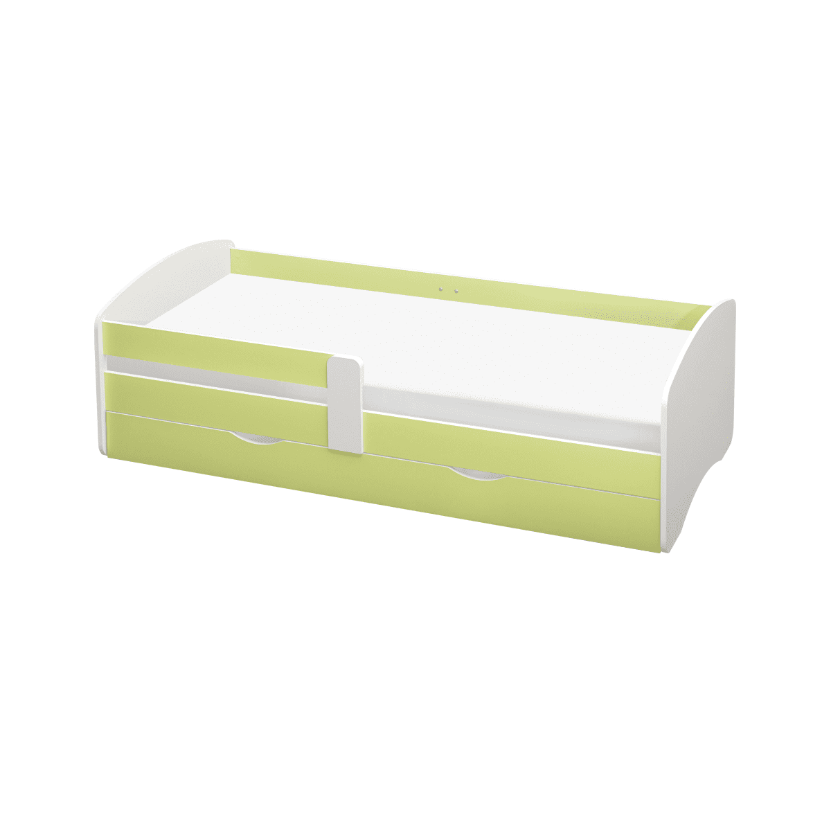 Pat de copil cu sommier 80x160 de culoare verde, COCOLINO