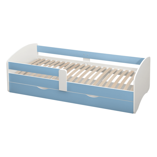 Pat de copii 80x160 cu suport în culoare albastră, COCOLINO