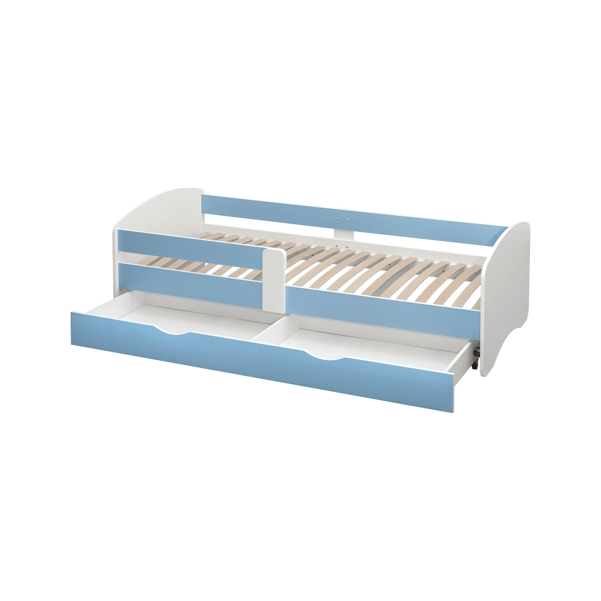 Pat de copii 80x160 cu suport în culoare albastră, COCOLINO