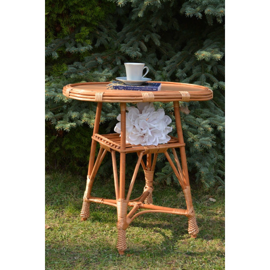 Masă de cafea ovală din ratan