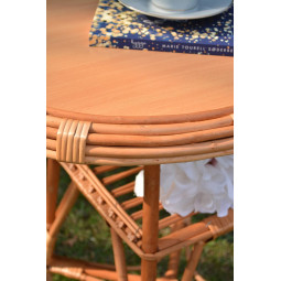 Masă de cafea ovală din ratan