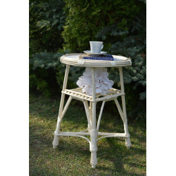 Meseu rotund de cafea de culoare albă