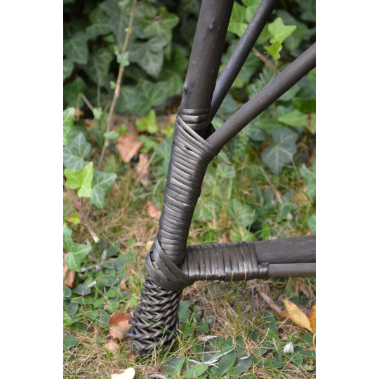 Meseu pătrat din rattan cu sticlă - wenge