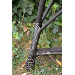 Mesețel oval din ratan cu sticlă - wenge