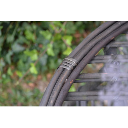 Meseu rotund din ratan cu sticlă - wenge