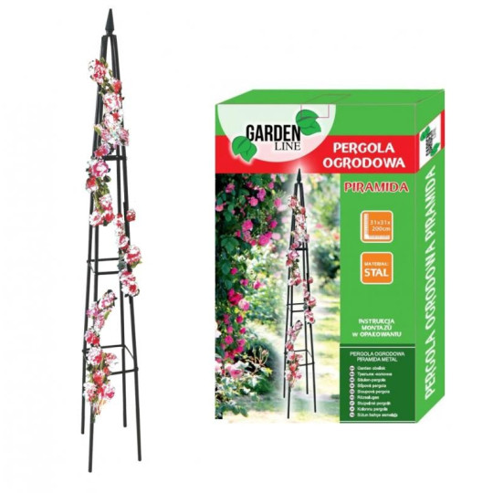 Pergola de grădină piramidă 31x31x200 cm