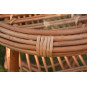 Masa rotundă cu sticlă din rattan natural
