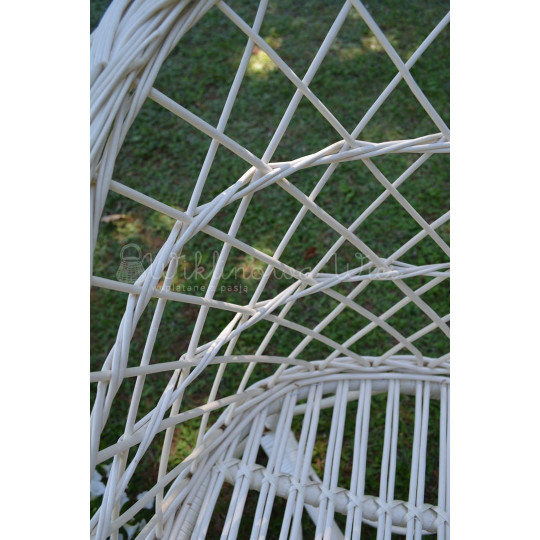 Scaun de grădină din rattan de culoare albă